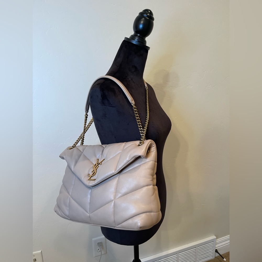 PUFFER MEDIUM BAG IN QUILTED LAMBSKIN